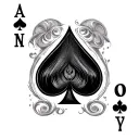 ace of spades winding road leading tattoo design idea