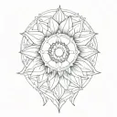 ornamental mandala geometric sunflower tattoo design idea
