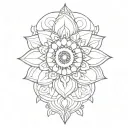 ornamental mandala geometric sunflower tattoo design idea