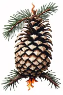 pinecone on fire  tattoo design idea