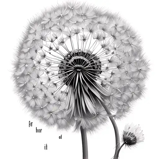 "For the hope of it all" small Dandelion tattoo with only one seed floating away tattoo design idea