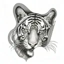 Half Tiger Face tattoo design idea