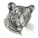 Half Tiger Face tattoo design idea