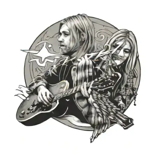 Kurt cobain trouble tattoo design idea