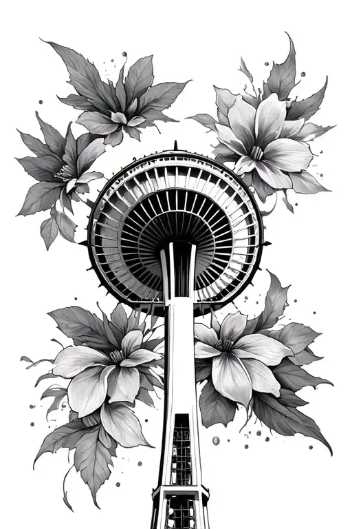 Seattle space needle tattoo design idea