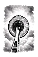 Seattle space needle tattoo design idea