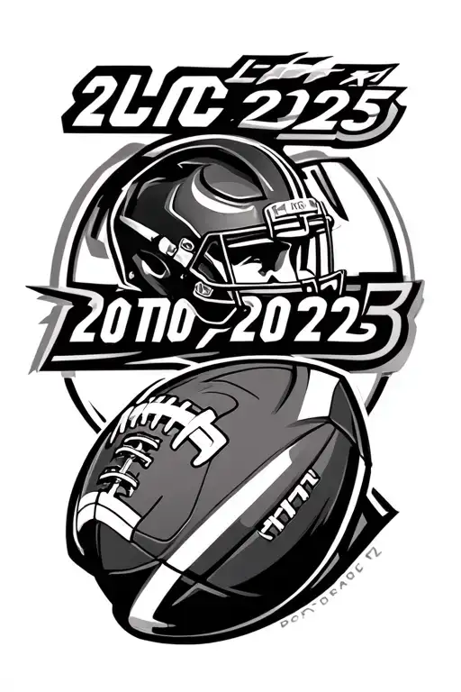 football with llmc and 2010 to 2025 mamoril  tattoo design idea