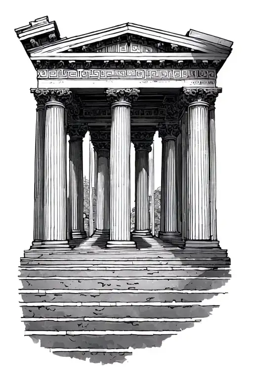 greek architecture tattoo tattoo design idea