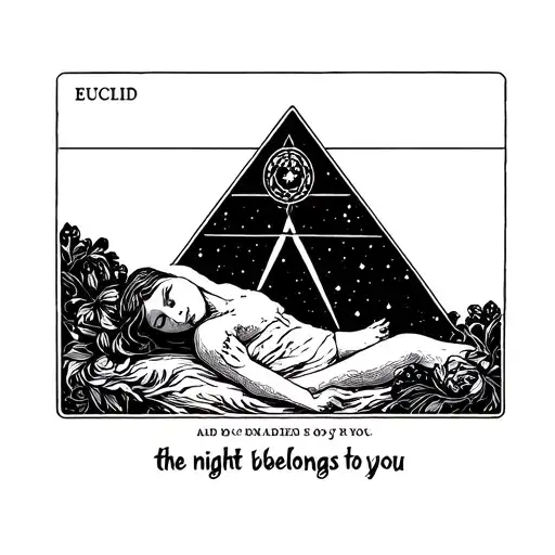 tarot card inspired by sleep tokens song Euclid includes lyrics "the night belongs to you" tattoo design idea