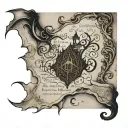 The marauder's map with eating disorder symbol tattoo design idea