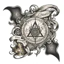 The marauder's map with eating disorder symbol tattoo design idea