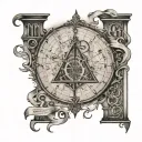 The marauder's map with eating disorder symbol tattoo design idea