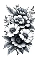 January, February, March, April, May, June, July, August, September, October, November, December birth month flowers tattoo design idea