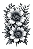 January, February, March, April, May, June, July, August, September, October, November, December birth month flowers tattoo design idea