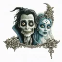 Emily and Victor, corpse bride tattoo design idea