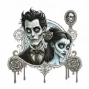 Emily and Victor, corpse bride tattoo design idea