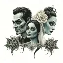 Emily and Victor, corpse bride tattoo design idea