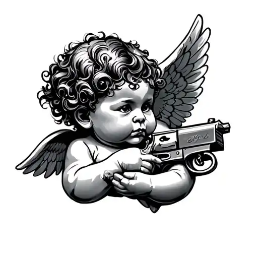 GANGSTER CHERUB tattoo design idea