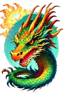 Dragon and Columbia tattoo design idea