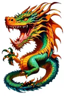 Dragon and Columbia tattoo design idea