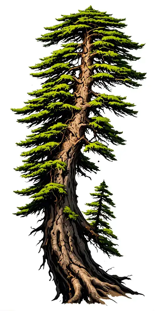 cypress tree tattoo design idea