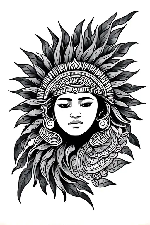 Filipino tribal with the sun tattoo design idea