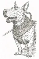 Bull terrier samurai tattoo design idea