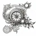 clock moon eye 11:11 tattoo design idea