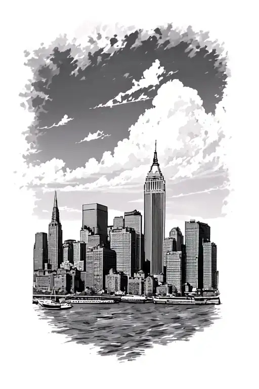 Boston skyline 978 tattoo design idea