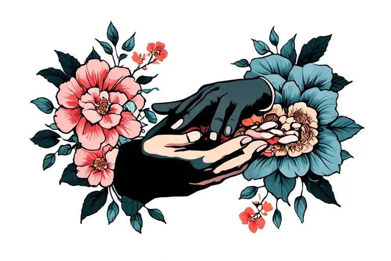 Lesbian hand choking tattoo design idea
