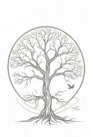 A tattoo of a tree of life with intricate roots symbolizing mindfulness and inspiration tattoo design idea