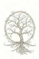 A tattoo of a tree of life with intricate roots symbolizing mindfulness and inspiration tattoo design idea