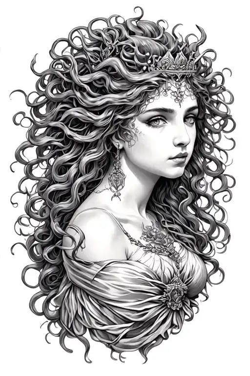 Medusa, Persephone, and lilith queen of demons tattoo design idea