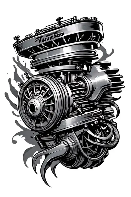 turbo motor tattoo design idea