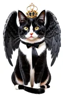 tuxedo cat fantasy goddess angel tattoo design idea