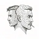 man is not two-faced tattoo design idea