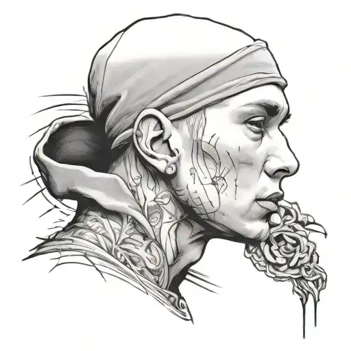 eminem with lyrics tattoo design idea