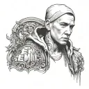 eminem with lyrics tattoo design idea