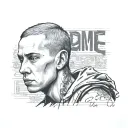 eminem with lyrics tattoo design idea