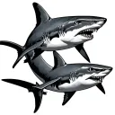 hammerhead shark and lemon shark surrounded tattoo design idea