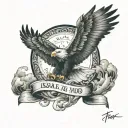 I want a Rip tatto for my grandpa with clouds surrounding and the Bible verse Isaiah 40:31 and eagle wings  tattoo design idea