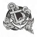 anchor with waves ocean theme tattoo tattoo design idea