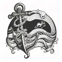 anchor with waves ocean theme tattoo tattoo design idea