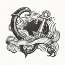 anchor with waves ocean theme tattoo tattoo design idea