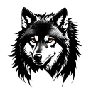 wolf sideways tattoo design idea