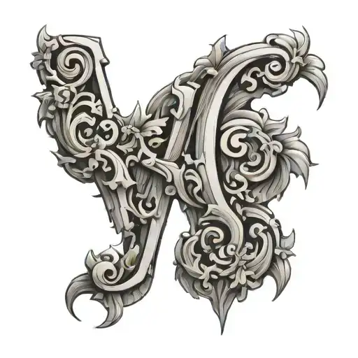 met letters I en M letter tattoo design idea