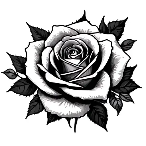daughters name Holly in a rose tattoo design idea