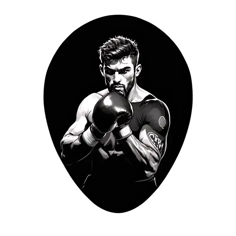 philosophy man boxing deep tattoo design idea