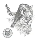 tiger walking tattoo design idea