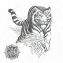 tiger walking tattoo design idea
